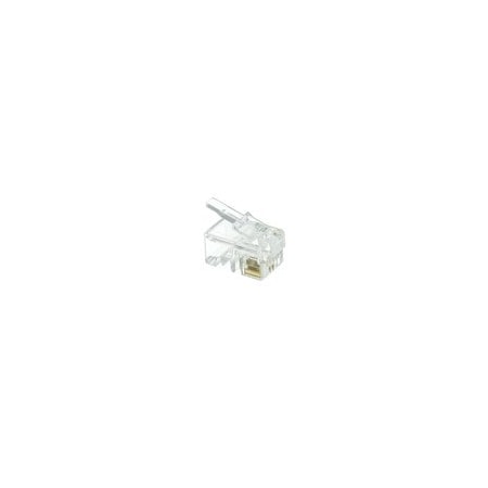 Cable Wholesale Phone/Data RJ22 Crimp Connectors for Flat Cable, 4P4C, 100 pieces 31D0-440HD